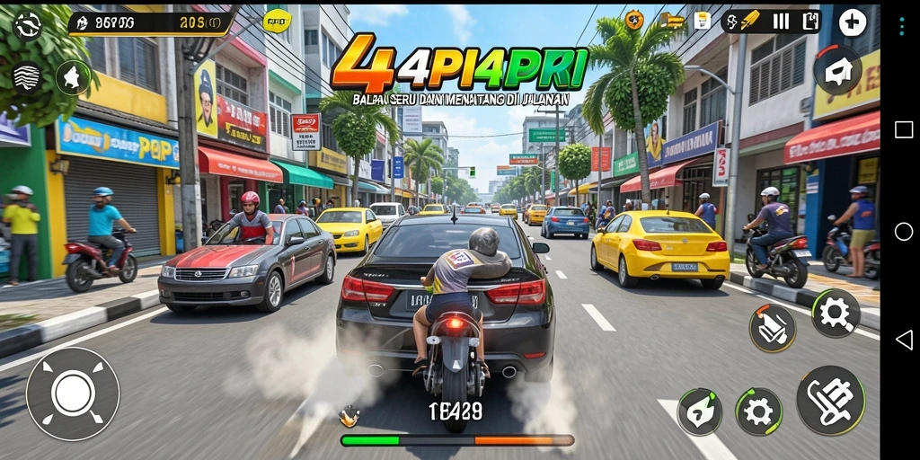 Gambaran gameplay balapan seru di 4P4P.