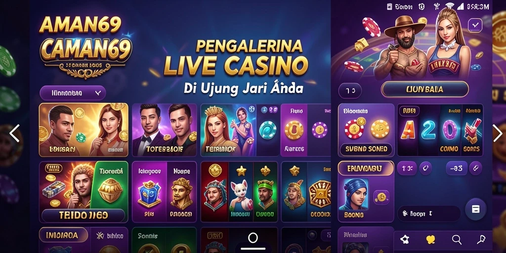Gameplay Live Casino AMAN69 dengan dealer langsung yang profesional.