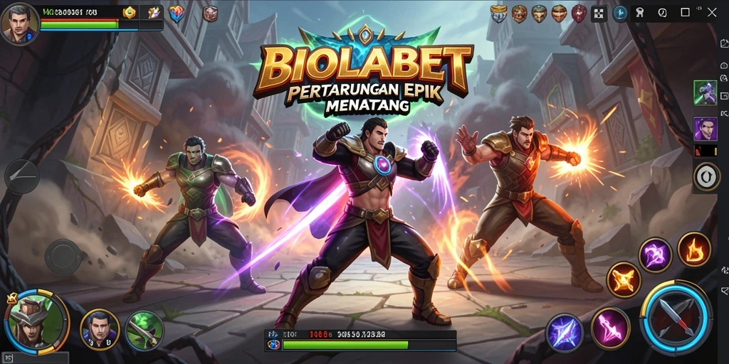 Tampilan gameplay seru dalam BIOLABET dengan aksi pertarungan intens.