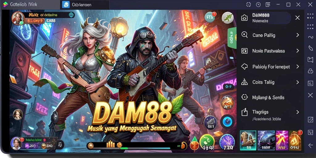 Screenshot utama <strong>DAM88</strong> menampilkan pengguna yang bermain alat musik virtual.