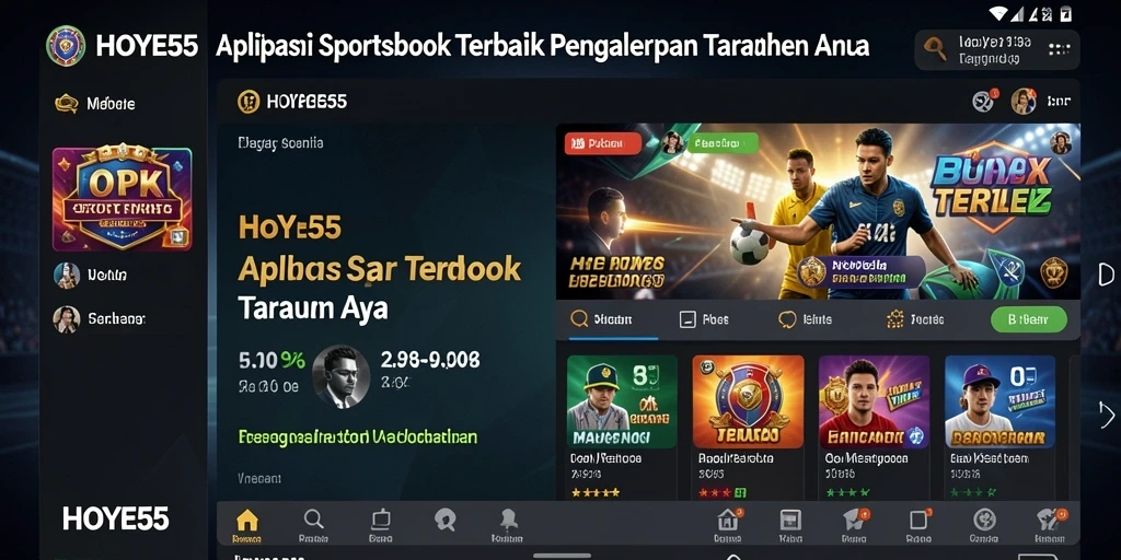 Screenshot utama HOYE55 menampilkan pengalaman taruhan yang mendebarkan.