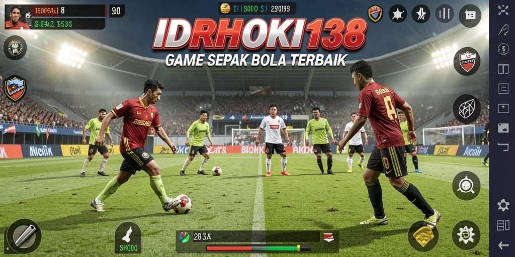 Tampilan gameplay seru dalam IDRHOKI138 yang penuh aksi sepak bola.