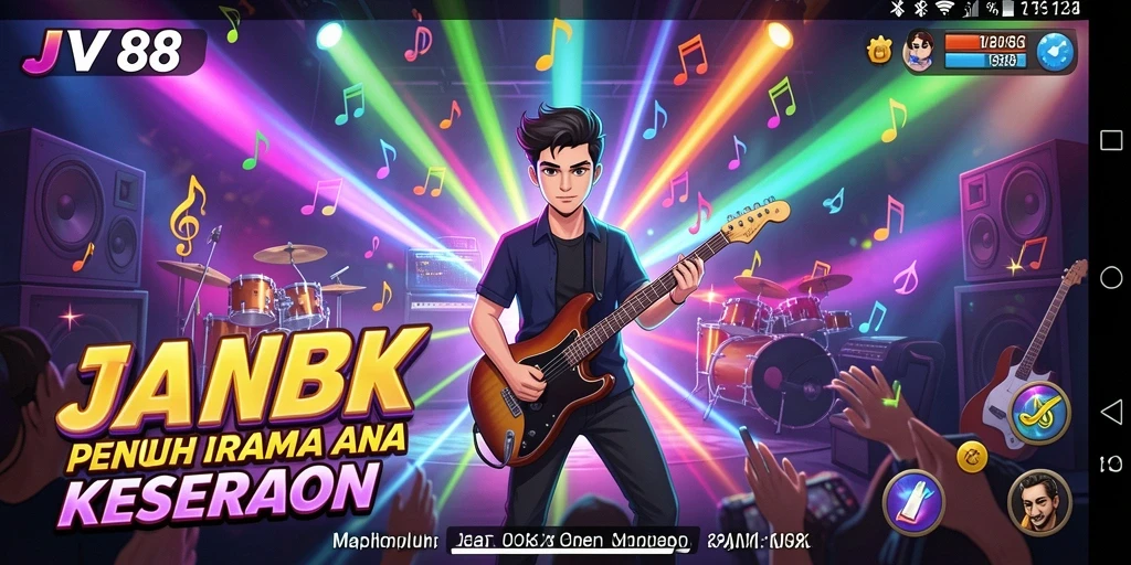 Screenshot gameplay JV88 menampilkan aksi seru dan interaktif dalam permainan musik.