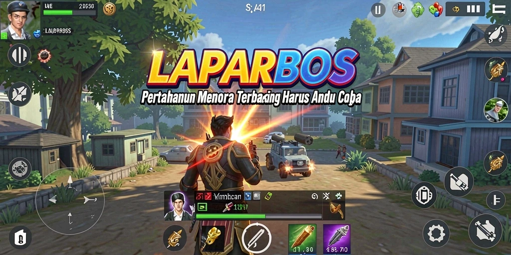 Gambaran gameplay menara pertahanan yang menegangkan di LAPARBOS.