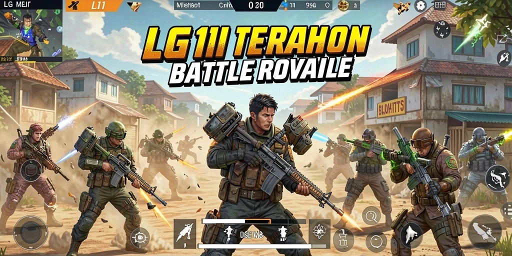 Tampilan gameplay mendebarkan dari LG111 dalam pertempuran Battle Royale.