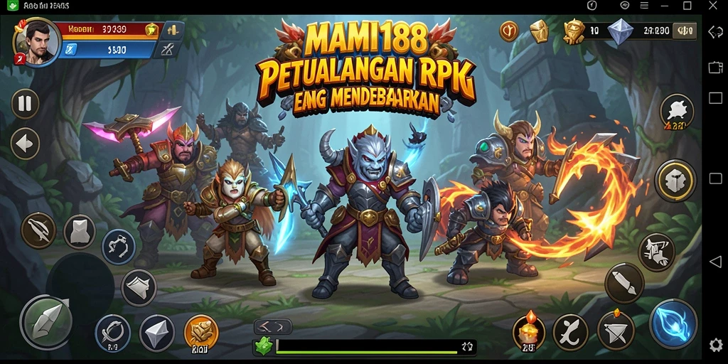Tampilan gameplay MAMI188 yang menampilkan aksi pertarungan RPG yang mendebarkan.