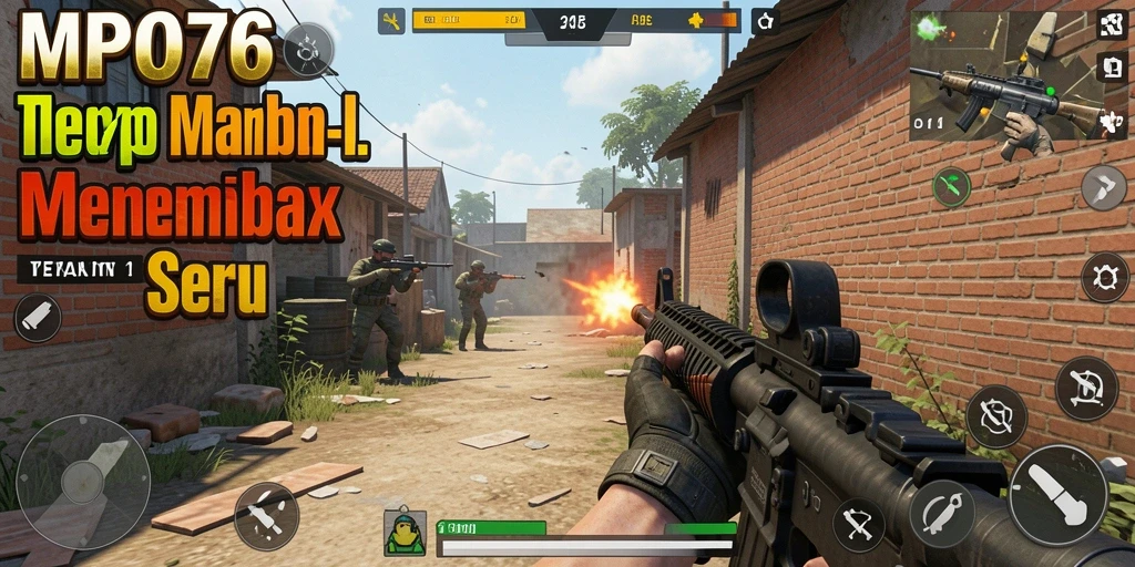 Tampilan gameplay seru dengan aksi tembak-menembak yang mendebarkan.