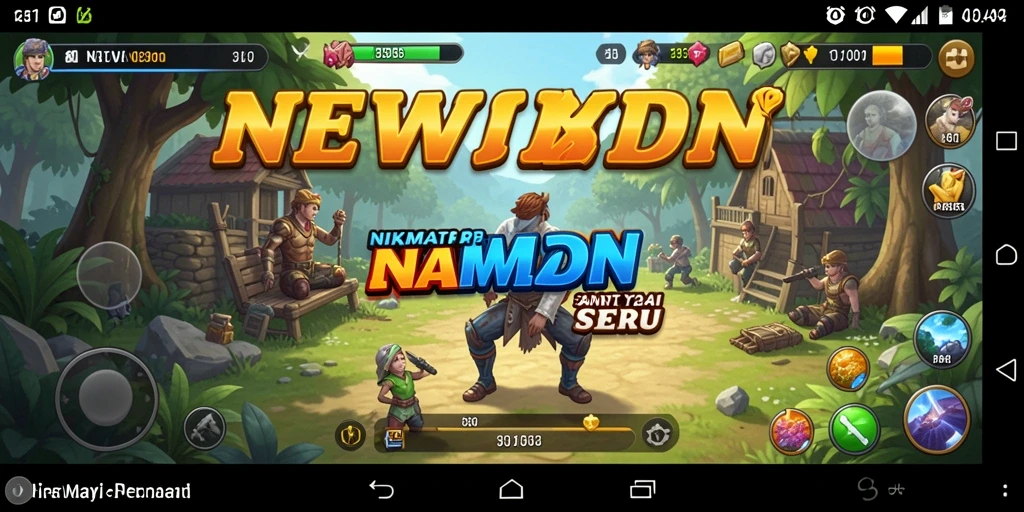Tampilan gameplay menarik dari NEWIDN dengan grafis yang cerah.