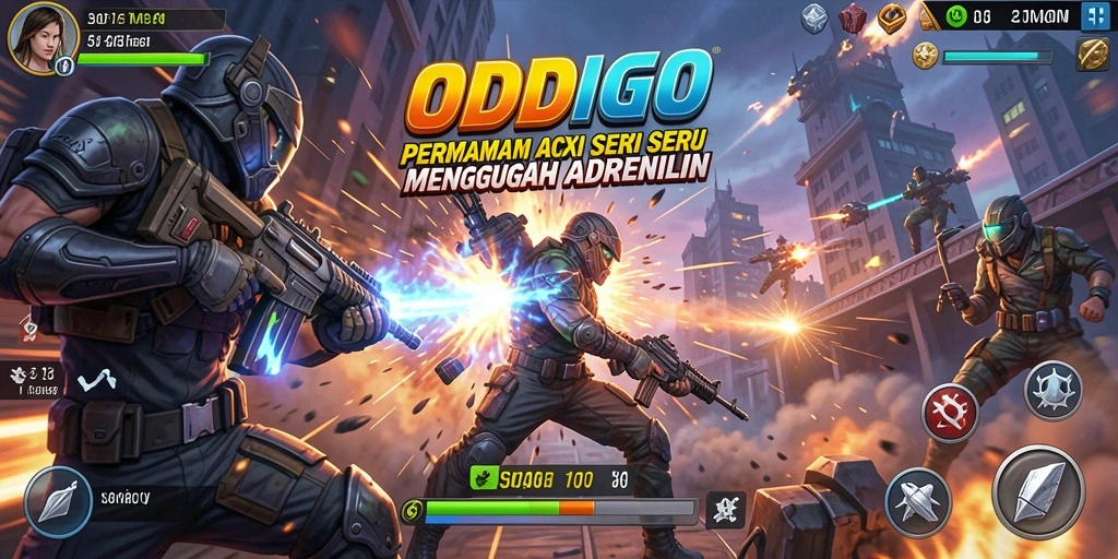Tampilan aksi seru dalam gameplay ODDIGO.