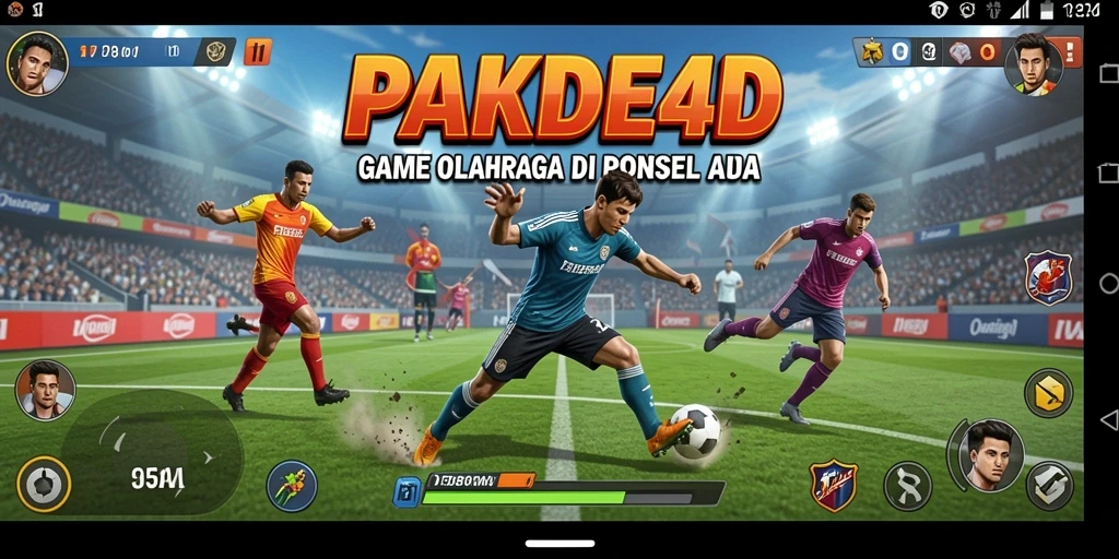Screenshot utama PAKDE4D menunjukkan aksi menegangkan dalam pertandingan olahraga.