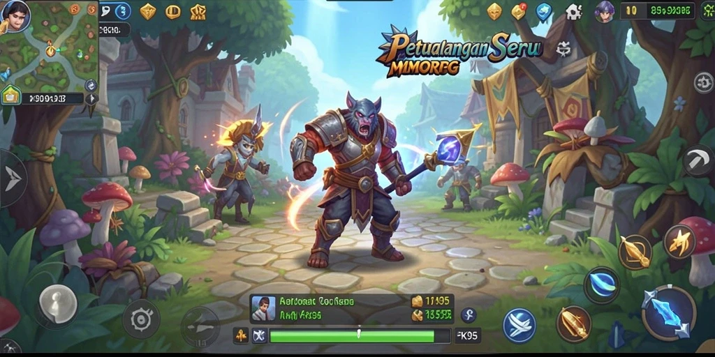 Screenshot PK95 menampilkan suasana pertarungan epik dalam MMORPG.