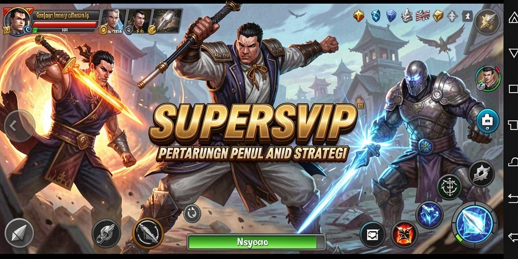 Tampilan gameplay yang mendebarkan dari SUPERSVIP saat bertarung.