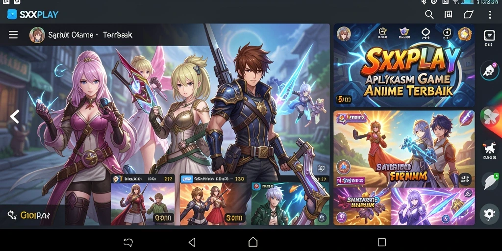 Tampilan gameplay SXXPLAY dengan berbagai anime menarik.